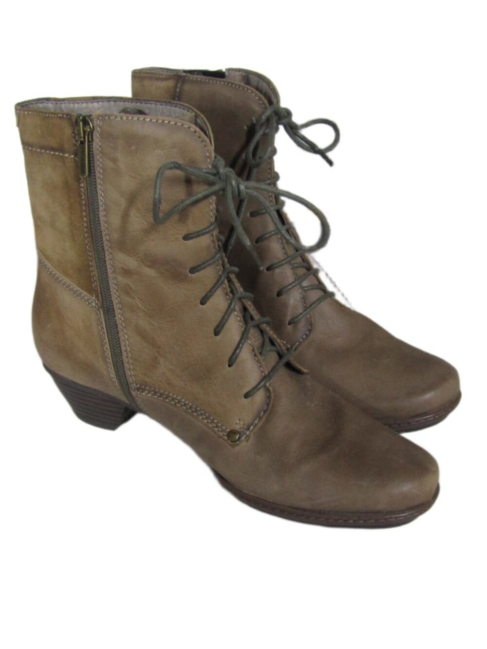 PIKOLINOS Leather GRANNY Prairie Lace Up Western Ankle Brown  Boots 39 8-8.5